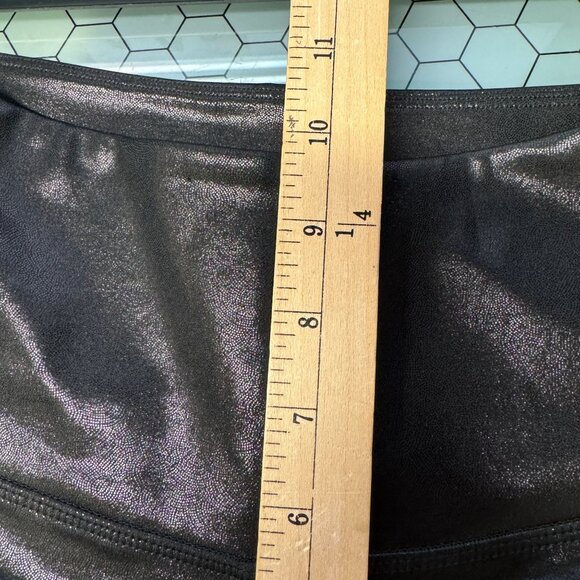 BARRYS FIT High Waist Speed Tight Womens M Shiny Foil Black Cropped Leggings $98 - Picture 7 of 8